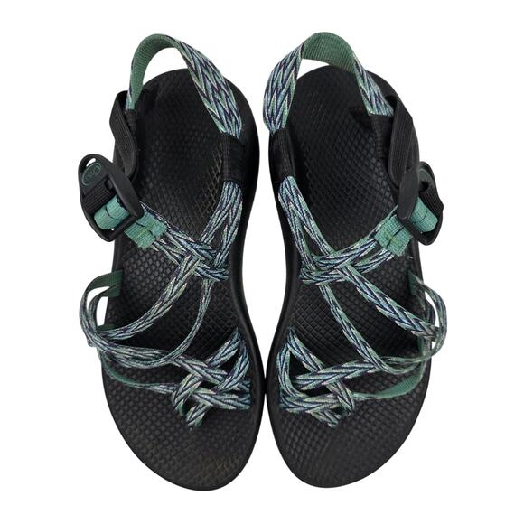 Chaco ZX/2 Sandals Womens 8 Blue Green Black Strappy - Picture 5 of 9